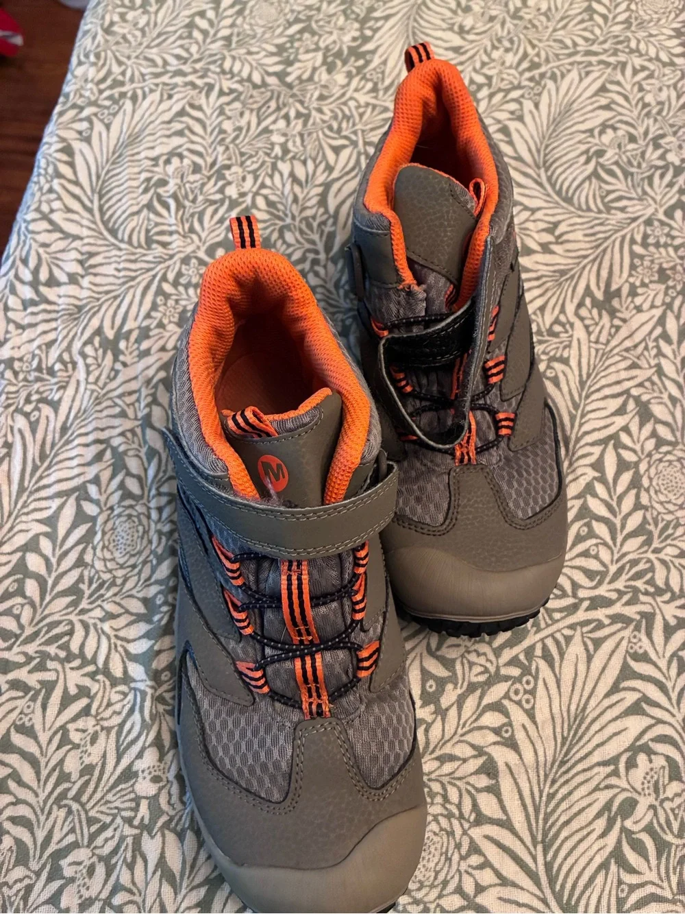 Boys Orange Merrell hiking boots